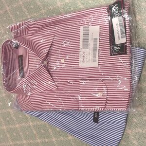 Two new striped Kenneth Gordon non iron dress shirts 17.5/35